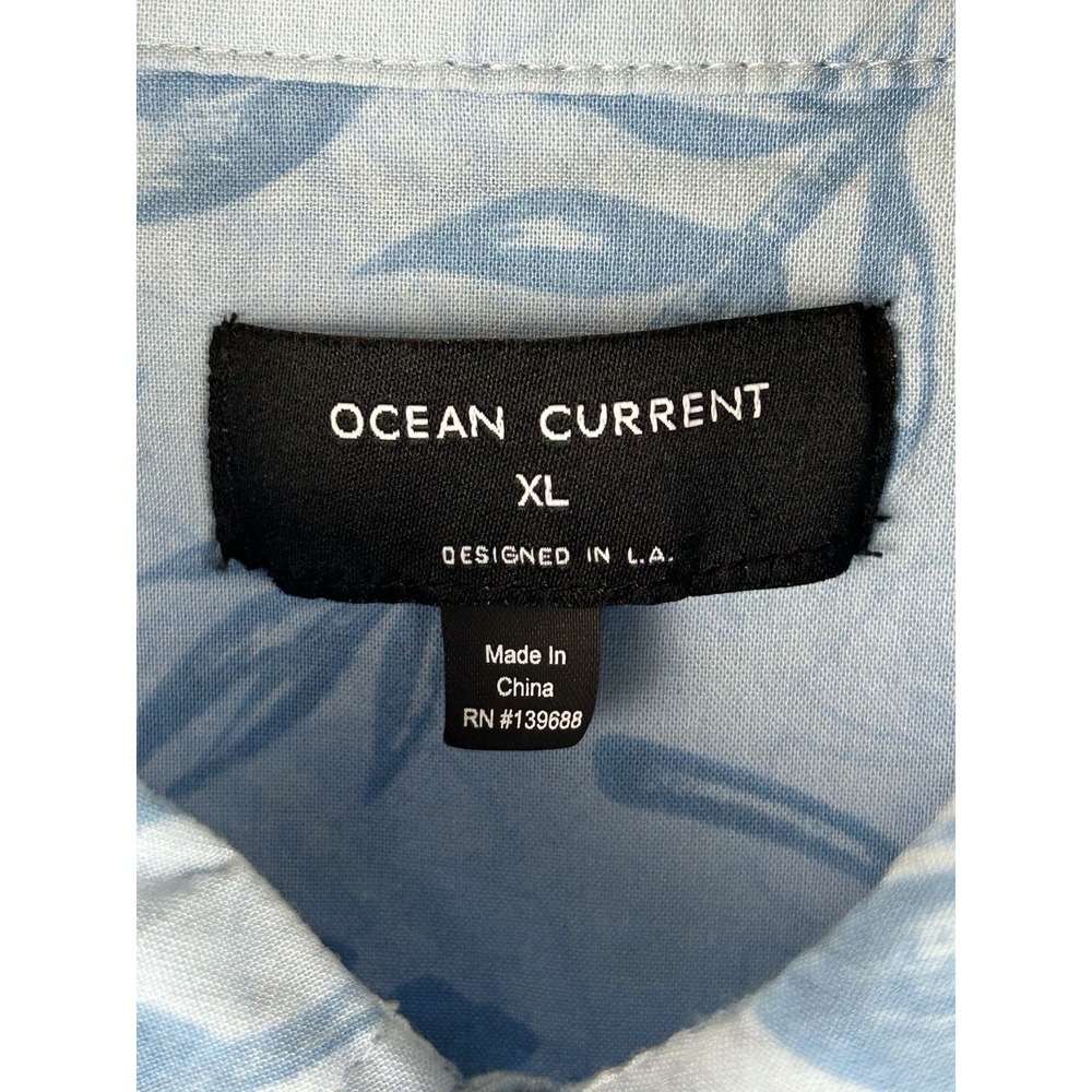 Ocean Current Hawaiian‎ Shirt Short Sleeve Button Down Blue Size XL - Picture 9 of 14
